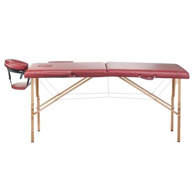 Profesionalus sulankstomas masažo stalas BS-523, bordo spalvos 2 Profesionalus sulankstomas masažo stalas BS-523, bordo spalvos 2