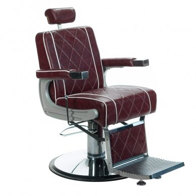 Profesionali barberio kėdė kirpykloms ir grožio salonams ODYS BH-31825M, vyšninės spalvos Profesionali barberio kėdė kirpykloms ir grožio salonams ODYS BH-31825M, vyšninės spalvos