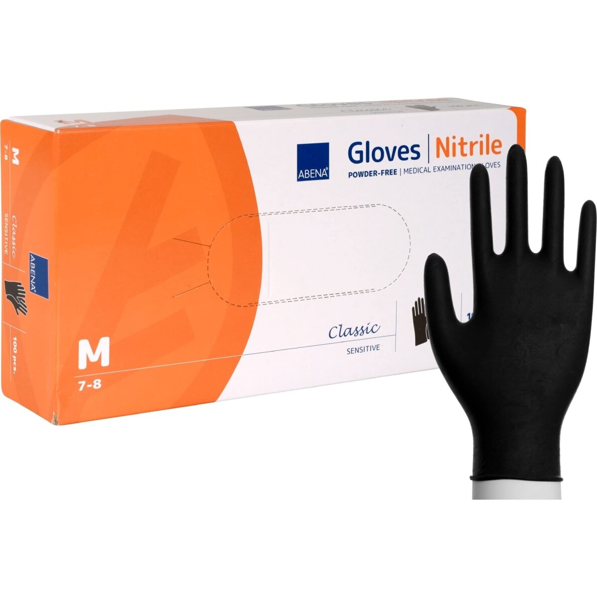 ABENA vienkartinės nitrilinės pirštinės be pudros BLACK, 100 vnt. 1