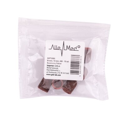 ALLEMED PODO profesionalūs vienkartiniai pedikiūro antgaliai, 10 mm, 10 vnt. BROWN ALLEMED PODO profesionalūs vienkartiniai pedikiūro antgaliai, 10 mm, 10 vnt. BROWN