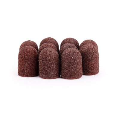ALLEMED PODO profesionalūs vienkartiniai pedikiūro antgaliai, 10 mm, 10 vnt. BROWN 1