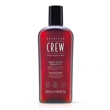 AMERICAN CREW CLASSIC DAILY SILVER SHAMPOO kasdienis vyriškas žilų plaukų šampūnas, 250 ml AMERICAN CREW CLASSIC DAILY SILVER SHAMPOO kasdienis vyriškas žilų plaukų šampūnas, 250 ml