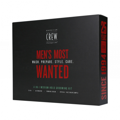 AMERICAN CREW MEN’S MOST WANTED MEDIUM GROOMING SET plaukų priežiūros ir formavimo rinkinys AMERICAN CREW MEN’S MOST WANTED MEDIUM GROOMING SET plaukų priežiūros ir formavimo rinkinys