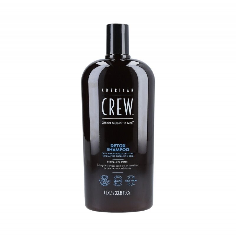 AMERICAN CREW CLASSIC DETOX valomasis šampūnas su šveitikliu, 1000 ml. AMERICAN CREW CLASSIC DETOX valomasis šampūnas su šveitikliu, 1000 ml.