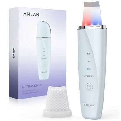 ANLAN profesionali ultragarso mentelė veido valymui 002 (28.000 Khz) + LED šviesa 2 ANLAN profesionali ultragarso mentelė veido valymui 002 (28.000 Khz) + LED šviesa 2