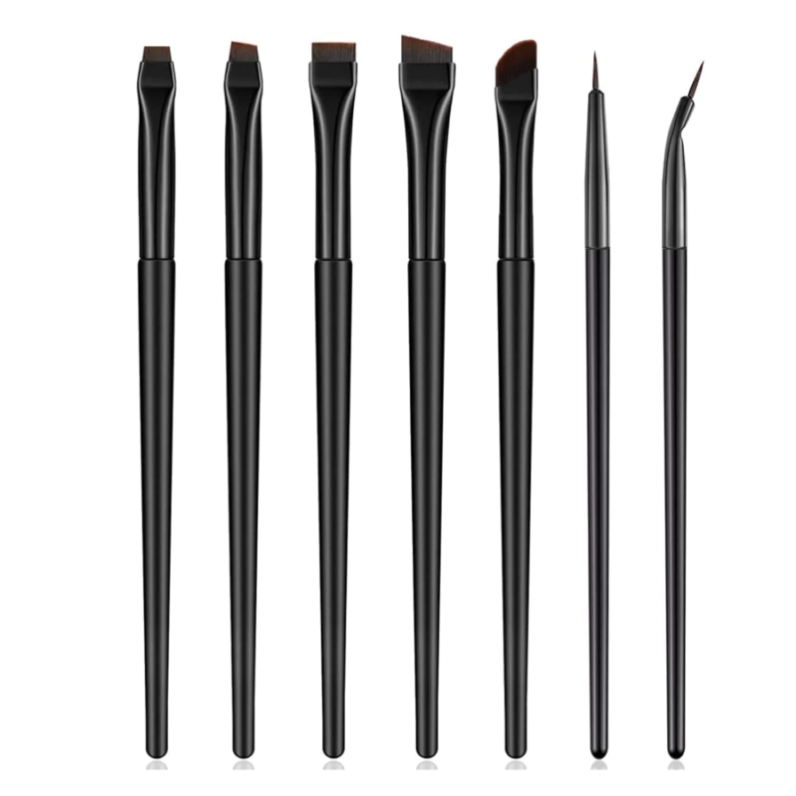 Antakių ir akių linijos piešimo teptukų rinkinys BLACK, 7 vnt Antakių ir akių linijos piešimo teptukų rinkinys BLACK, 7 vnt