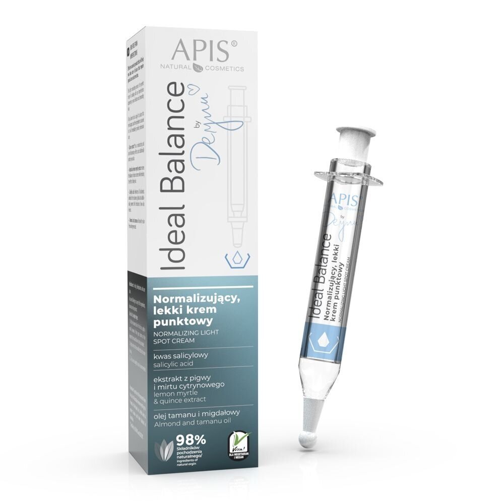 APIS IDEAL BALANCE normalizuojantis veido kremas su Salicilo rūgštimis bei migdolų aliejumi, 10 ml. APIS IDEAL BALANCE normalizuojantis veido kremas su Salicilo rūgštimis bei migdolų aliejumi, 10 ml.