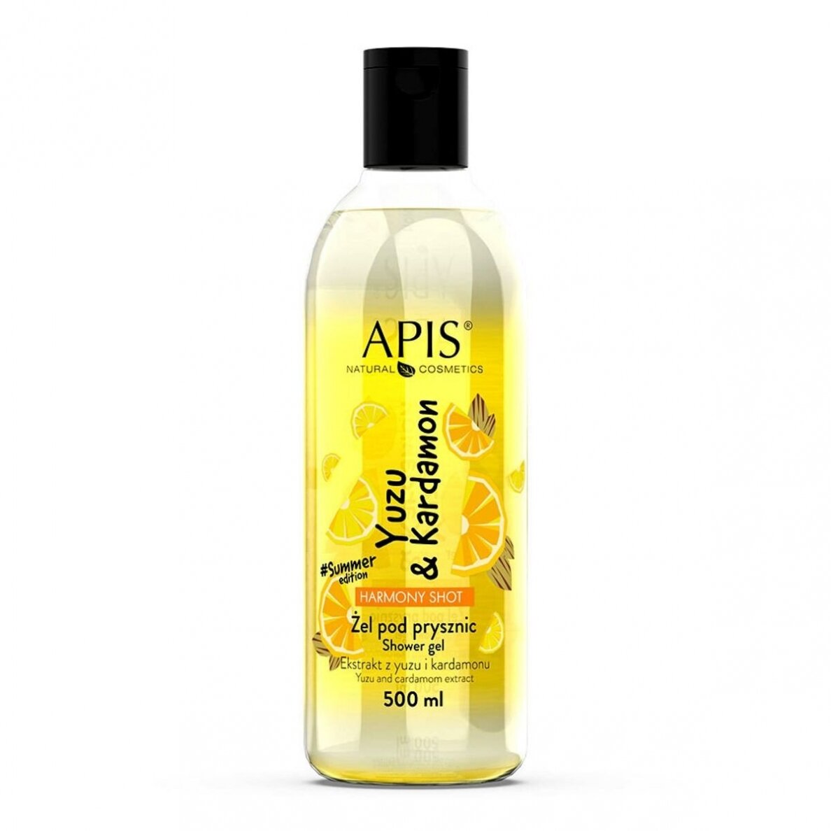 APIS HARMONY SHOT Yuzu & Cardamon dušo želė su egzotiniu vaisiu ir kardamono ekstraktu, 500 ml APIS HARMONY SHOT Yuzu & Cardamon dušo želė su egzotiniu vaisiu ir kardamono ekstraktu, 500 ml