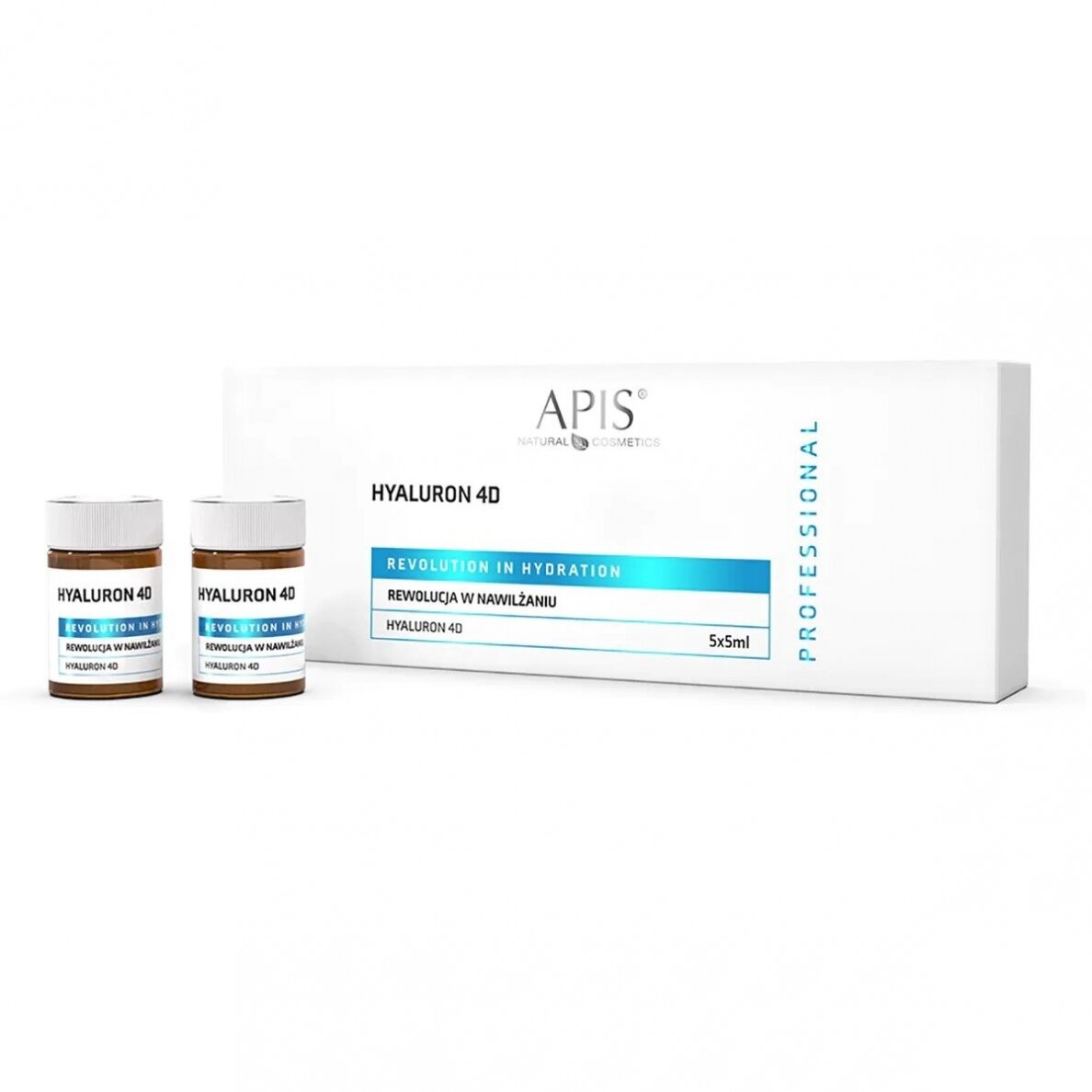 APIS stipriai drėkinančios ampulės su hialuronu 4D ir makadamijų aliejumi, 5*5 ml APIS stipriai drėkinančios ampulės su hialuronu 4D ir makadamijų aliejumi, 5*5 ml