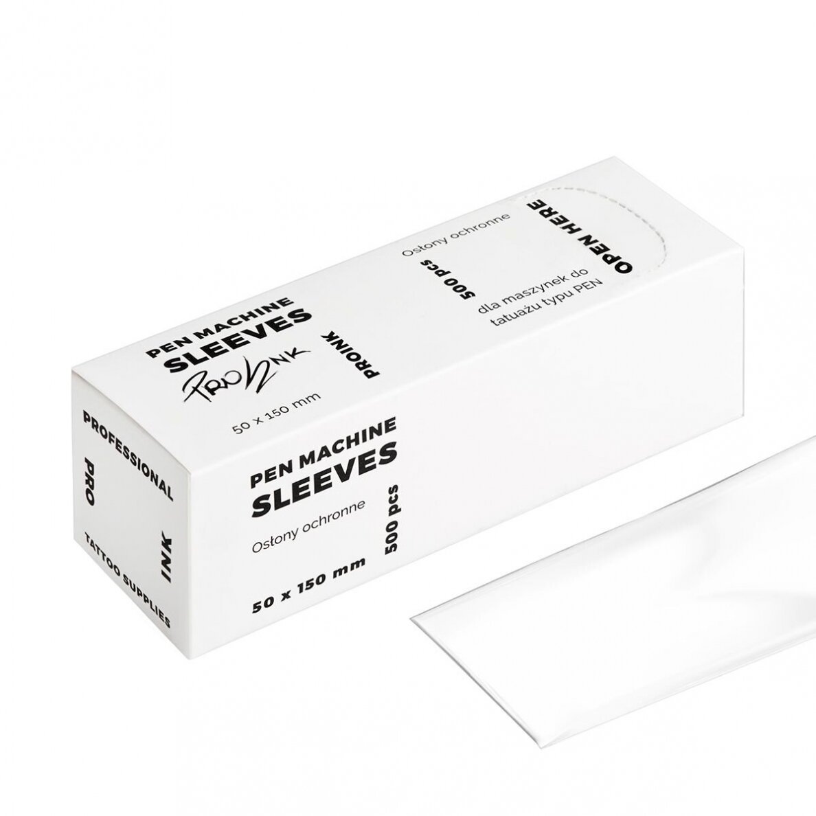 PRO INK apsauginiai rankenėlės maišeliai tatuiruočių aparatams 500 vnt. 1 PRO INK apsauginiai rankenėlės maišeliai tatuiruočių aparatams 500 vnt. 1