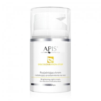 APIS DISCOLOURATION-STOP skaistinamasis, mažinantis odos spalvos pokyčius, naktinis veido kremas, 50 ml. APIS DISCOLOURATION-STOP skaistinamasis, mažinantis odos spalvos pokyčius, naktinis veido kremas, 50 ml.