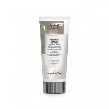APIS INSPIRATION mineralinis kūno šveitiklis su juoduoju negyvosios jūros purvu ir vulkanine lava celiulitui mažinti, 200 ml APIS INSPIRATION mineralinis kūno šveitiklis su juoduoju negyvosios jūros purvu ir vulkanine lava celiulitui mažinti, 200 ml