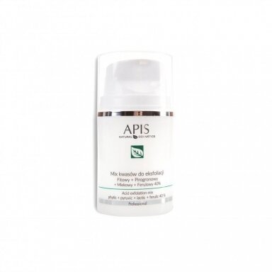 APIS PROFESSIONAL profesionalus kosmetologinių rūgščių miksas 40%: fitono + vynuogių + pieno + ferulo, 50 ml. APIS PROFESSIONAL profesionalus kosmetologinių rūgščių miksas 40%: fitono + vynuogių + pieno + ferulo, 50 ml.