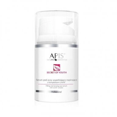 APIS SECRET OF YOUTH stangrinantis paakių serumas su LINEFILL kompleksu bei su orchidėjos ekstraktais, 50 ml APIS SECRET OF YOUTH stangrinantis paakių serumas su LINEFILL kompleksu bei su orchidėjos ekstraktais, 50 ml