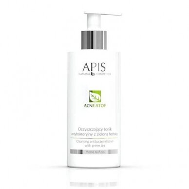 APIS Antibakterinis tonikas ACNE STOP veido odai su žaliąja arbata, 300 ml. APIS Antibakterinis tonikas ACNE STOP veido odai su žaliąja arbata, 300 ml.