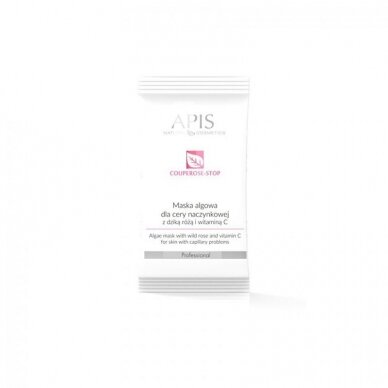 APIS COUPEROSE-STOP alginatinė kaukė su rožių ekstraktu bei vitaminu C, 20 g. APIS COUPEROSE-STOP alginatinė kaukė su rožių ekstraktu bei vitaminu C, 20 g.