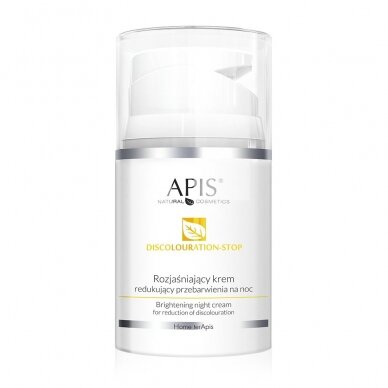 APIS DISCOLOURATION-STOP skaistinamasis, mažinantis odos spalvos pokyčius, naktinis veido kremas, 50 ml. APIS DISCOLOURATION-STOP skaistinamasis, mažinantis odos spalvos pokyčius, naktinis veido kremas, 50 ml.