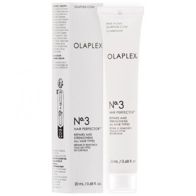 OLAPLEX No.3 HAIR PERFECTOR atkuriamoji, kosmetinė priemonė veikianti plauką iš vidaus, 20 ml OLAPLEX No.3 HAIR PERFECTOR atkuriamoji, kosmetinė priemonė veikianti plauką iš vidaus, 20 ml