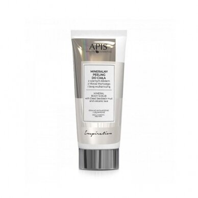 APIS INSPIRATION mineralinis kūno šveitiklis su juoduoju negyvosios jūros purvu ir vulkanine lava celiulitui mažinti, 200 ml APIS INSPIRATION mineralinis kūno šveitiklis su juoduoju negyvosios jūros purvu ir vulkanine lava celiulitui mažinti, 200 ml