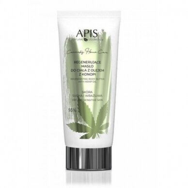 APIS CANNABIS HOME CARE regeneruojantis sviestas kūnui su kanapių aliejumi, 200 ml APIS CANNABIS HOME CARE regeneruojantis sviestas kūnui su kanapių aliejumi, 200 ml