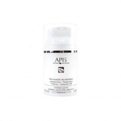 APIS PROFESSIONAL rūgščių miksas 40%: lakto+porogon+pieno+azelain, 50 ml APIS PROFESSIONAL rūgščių miksas 40%: lakto+porogon+pieno+azelain, 50 ml