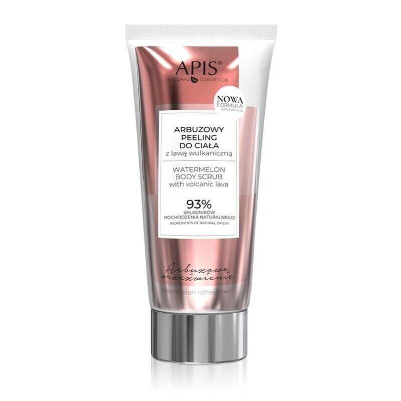 APIS NATURAL arbūzinis kūno šveitiklis su vulkanine lava, 200 ml.