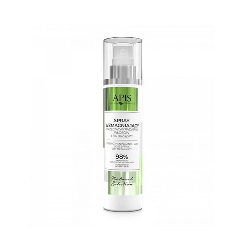 APIS NATURAL SOLUTION stiprinamasis purškalas nuo plaukų slinkimo su 3% Baicapil™, 150ml. APIS NATURAL SOLUTION stiprinamasis purškalas nuo plaukų slinkimo su 3% Baicapil™, 150ml.
