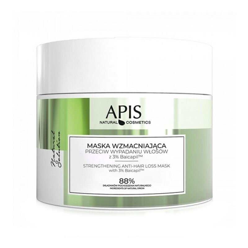 APIS NATURAL SOLUTION, stiprinamoji kaukė nuo plaukų slinkimo su 3% Baicapil™, 200 ml. APIS NATURAL SOLUTION, stiprinamoji kaukė nuo plaukų slinkimo su 3% Baicapil™, 200 ml.