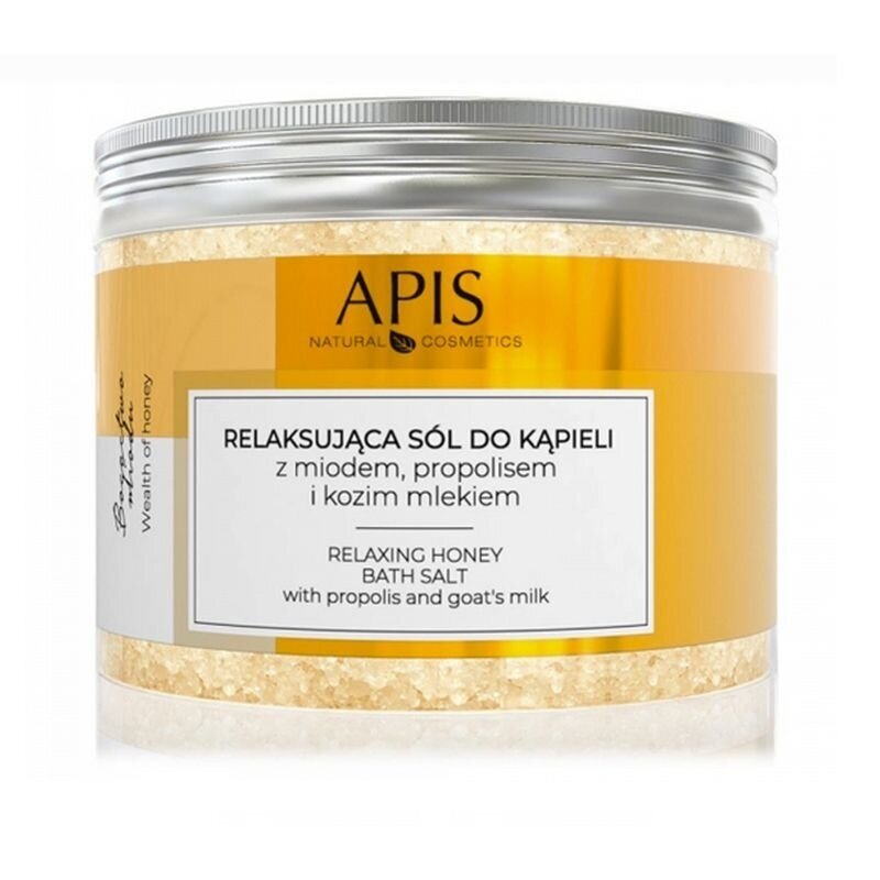 APIS RELAX HONEY BATH SALT atpalaiduojanti vonios druska su medumi ir ožkų pienu, 650 g. APIS RELAX HONEY BATH SALT atpalaiduojanti vonios druska su medumi ir ožkų pienu, 650 g.