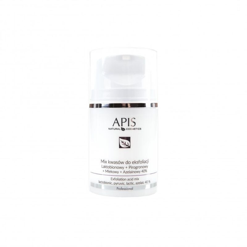 APIS PROFESSIONAL rūgščių miksas 40%: lakto+porogon+pieno+azelain, 50 ml APIS PROFESSIONAL rūgščių miksas 40%: lakto+porogon+pieno+azelain, 50 ml