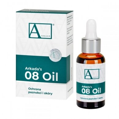 ARKADA 08 antigrybelinis pėdų, rankų ir nagų apsauginis regeneruojantis aliejus, 30 ml. 1 ARKADA 08 antigrybelinis pėdų, rankų ir nagų apsauginis regeneruojantis aliejus, 30 ml. 1