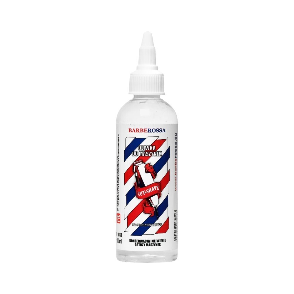 BARBEROSSA kirpimo mašinėlių peiliukų priežiūros aliejus, 100ml BARBEROSSA kirpimo mašinėlių peiliukų priežiūros aliejus, 100ml