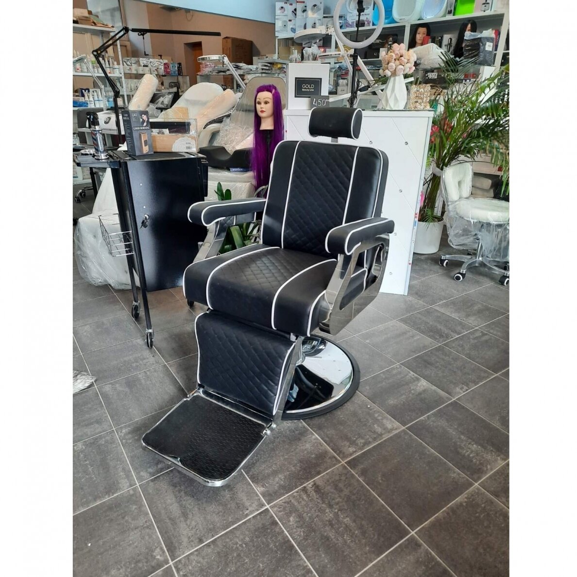 Profesionali barberio kėdė kirpykloms ir grožio salonams GABBIANO PAULO, juodos spalvos 11 Profesionali barberio kėdė kirpykloms ir grožio salonams GABBIANO PAULO, juodos spalvos 11