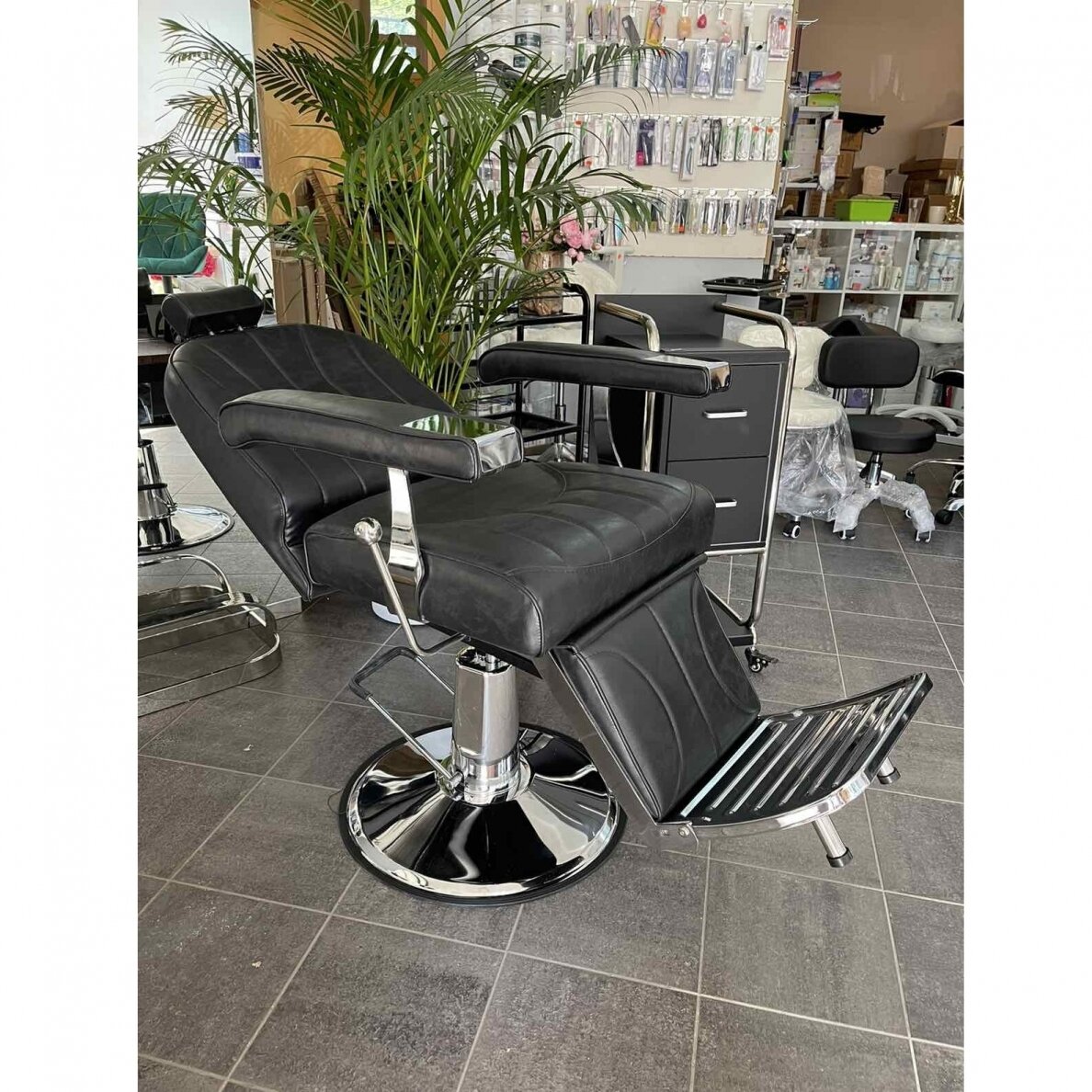 HAIR SYSTEM profesionali barberio kėdė kirpykloms ir grožio salonams SM138, juodos spalvos 9 HAIR SYSTEM profesionali barberio kėdė kirpykloms ir grožio salonams SM138, juodos spalvos 9