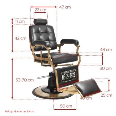 Profesionali barberio kėdė kirpykloms ir grožio salonams GABBIANO BOSS BLACK Profesionali barberio kėdė kirpykloms ir grožio salonams GABBIANO BOSS BLACK