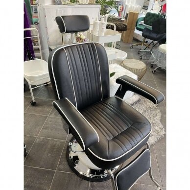 Profesionali barberio kėdė kirpykloms ir grožio salonams GABBIANO AMADEO, juodos spalvos 10 Profesionali barberio kėdė kirpykloms ir grožio salonams GABBIANO AMADEO, juodos spalvos 10