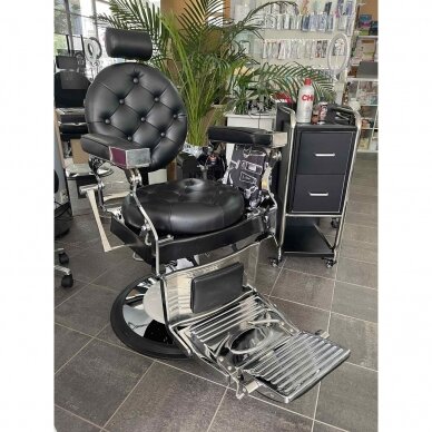 Profesionali barberio kėdė kirpykloms ir grožio salonams GABBIANO IMPERATOR BLACK 5 Profesionali barberio kėdė kirpykloms ir grožio salonams GABBIANO IMPERATOR BLACK 5