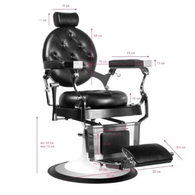 Profesionali barberio kėdė kirpykloms ir grožio salonams GABBIANO IMPERATOR BLACK 4 Profesionali barberio kėdė kirpykloms ir grožio salonams GABBIANO IMPERATOR BLACK 4