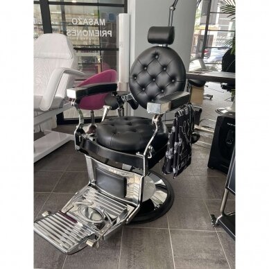 Profesionali barberio kėdė kirpykloms ir grožio salonams GABBIANO IMPERATOR BLACK 7 Profesionali barberio kėdė kirpykloms ir grožio salonams GABBIANO IMPERATOR BLACK 7