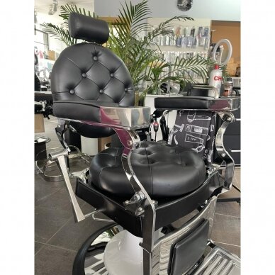 Profesionali barberio kėdė kirpykloms ir grožio salonams GABBIANO IMPERATOR BLACK 6 Profesionali barberio kėdė kirpykloms ir grožio salonams GABBIANO IMPERATOR BLACK 6