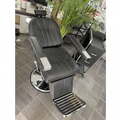 HAIR SYSTEM profesionali barberio kėdė kirpykloms ir grožio salonams SM138, juodos spalvos 10 HAIR SYSTEM profesionali barberio kėdė kirpykloms ir grožio salonams SM138, juodos spalvos 10