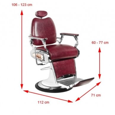 Profesionali barberio kėdė kirpykloms ir grožio salonams GABBIANO MOTO stilius, bordo spalvos 1 Profesionali barberio kėdė kirpykloms ir grožio salonams GABBIANO MOTO stilius, bordo spalvos 1
