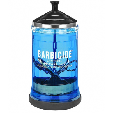 BARBICIDE stiklinis konteineris įrankių dezinfekcijai, 750 ml BARBICIDE stiklinis konteineris įrankių dezinfekcijai, 750 ml