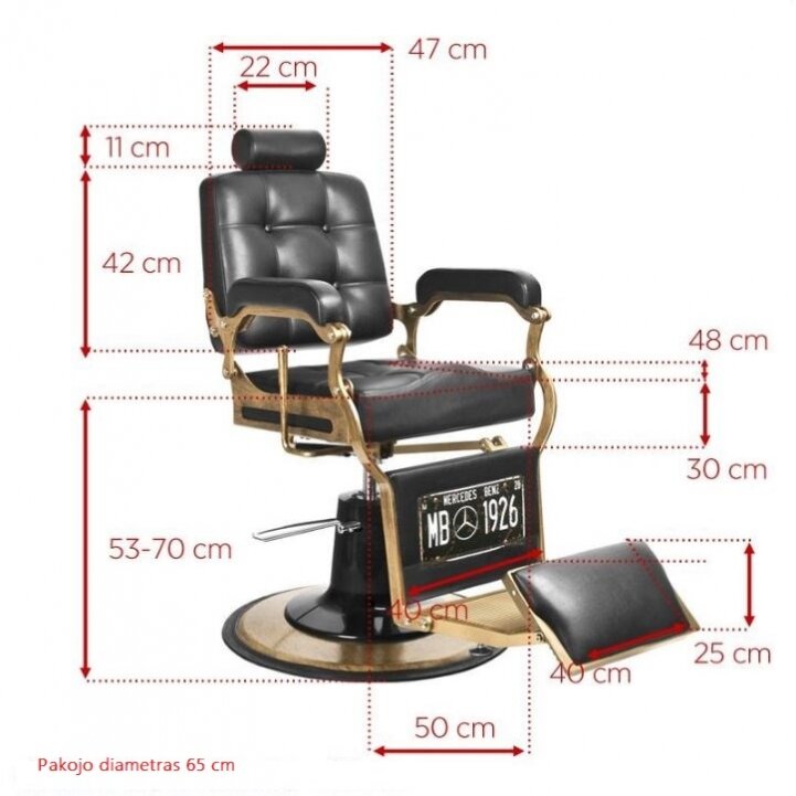 Profesionali barberio kėdė kirpykloms ir grožio salonams GABBIANO BOSS BLACK 1 Profesionali barberio kėdė kirpykloms ir grožio salonams GABBIANO BOSS BLACK 1