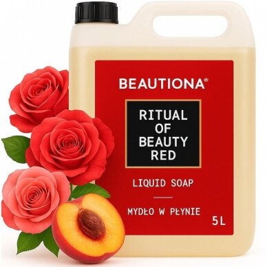 BEAUTIONA RITUAL OF BEAUTY RED skysto muilo papildymas, 5 l BEAUTIONA RITUAL OF BEAUTY RED skysto muilo papildymas, 5 l