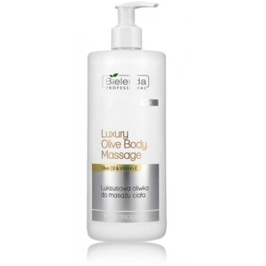 BIELENDA PROFESSIONAL masažinis kūno aliejus su alyvuogių aliejumi bei vitaminu E, 500 ml.