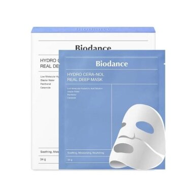 BIODANCE intensyviai drėkinanti ir raminanti veido kaukė su D-pantenoliu, oligohialurono rūgštimi ir keramidais, 1 vnt BIODANCE intensyviai drėkinanti ir raminanti veido kaukė su D-pantenoliu, oligohialurono rūgštimi ir keramidais, 1 vnt
