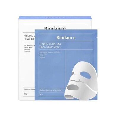 BIODANCE intensyviai drėkinanti ir raminanti veido kaukė su D-pantenoliu, oligohialurono rūgštimi ir keramidais, 1 vnt BIODANCE intensyviai drėkinanti ir raminanti veido kaukė su D-pantenoliu, oligohialurono rūgštimi ir keramidais, 1 vnt