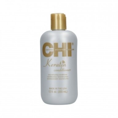CHI KERATIN atkuriamasis plaukų kondicionierius, 355 ml. CHI KERATIN atkuriamasis plaukų kondicionierius, 355 ml.