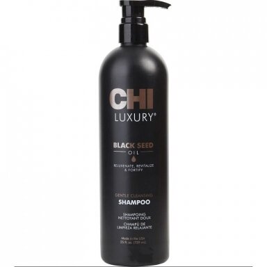 CHI LUXURY BLACK SEED OIL CLEANSING SHAMPOO švelniai galvos odą plaunantis šampūnas plaukams, 739 ml